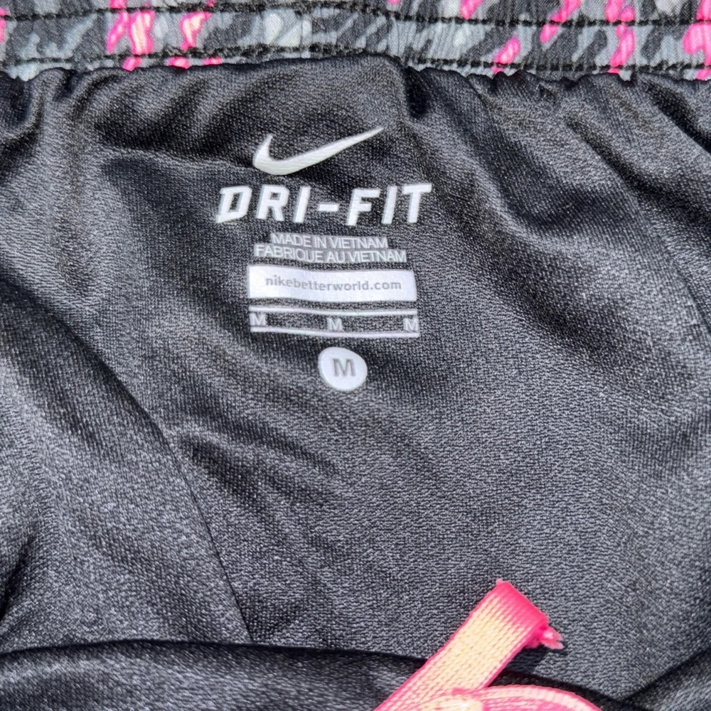 Nike Black and Pink Kids Dri-FIT Shorts - Picture 2 of 4